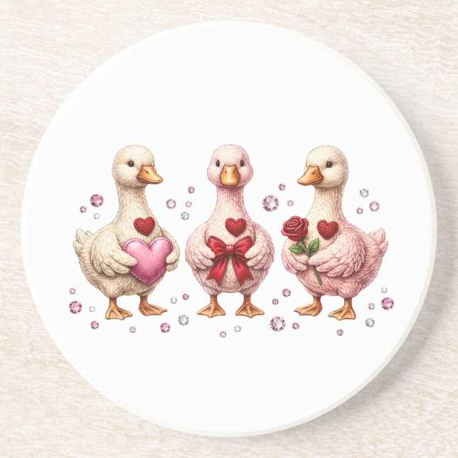 Porta-copos Cute Coquette geese friends  (Frente)