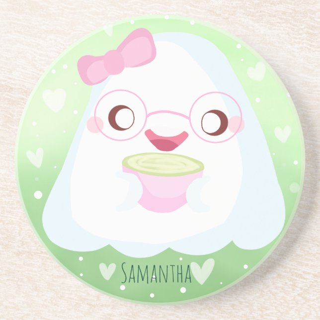 Porta-copos Cute Matcha Latte Fantasma (Frente)