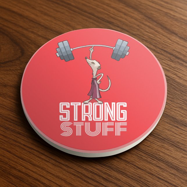 Porta-copos Cute Meerkat Strong Stuff Weightlifting Cartoon (Criador carregado)