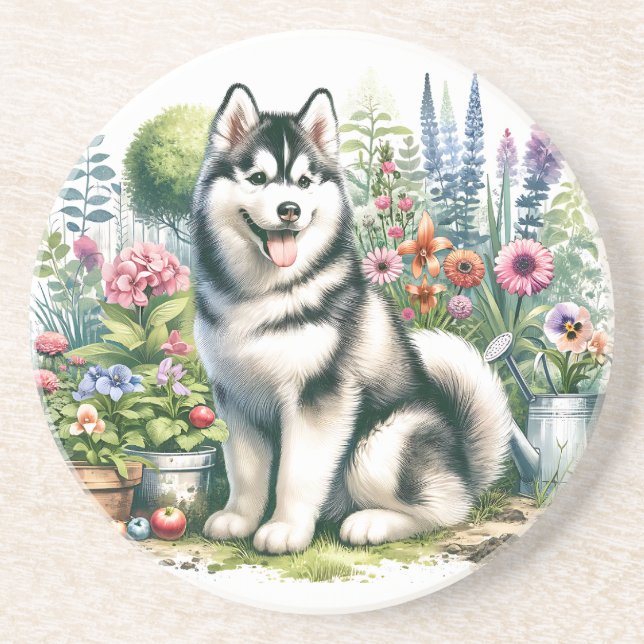 Porta-copos Cute Siberian Husky (Frente)