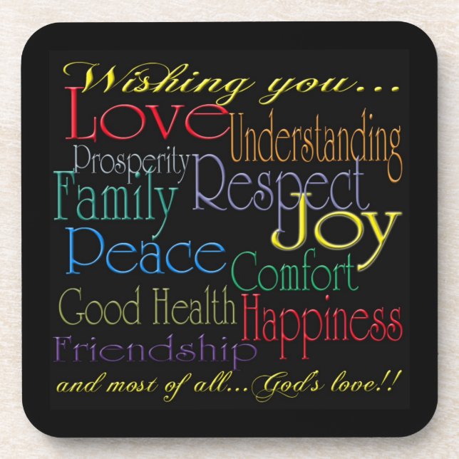 Porta copos da cortiça da felicidade da alegria da (Frente)