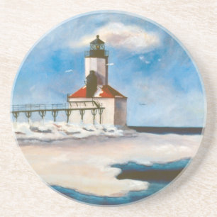 Porta copos da luz da cidade de Michigan