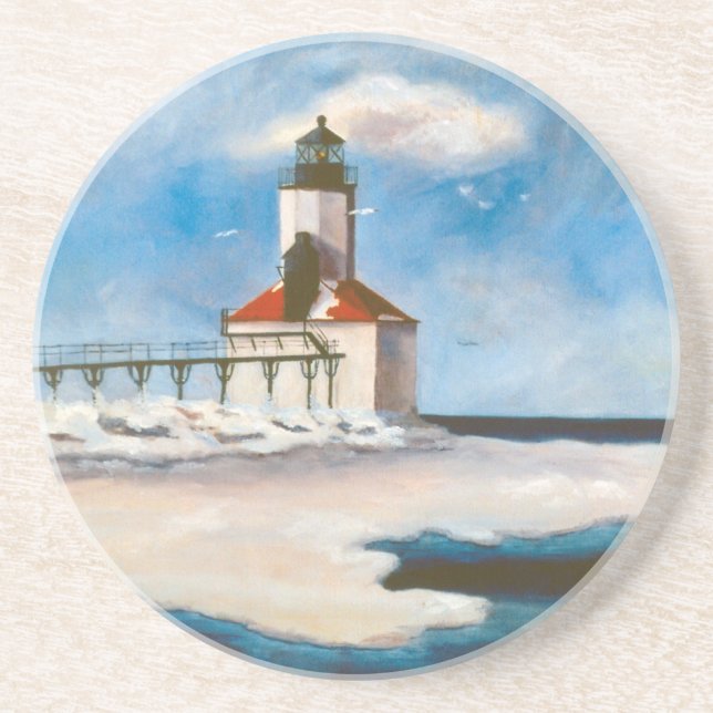 Porta copos da luz da cidade de Michigan (Frente)