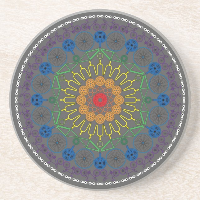 Porta copos da mandala da bicicleta (Frente)