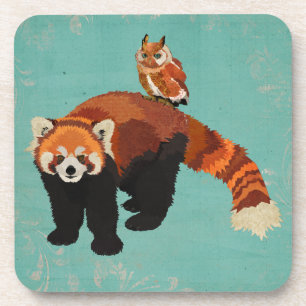 Porta copos da panda vermelha & da coruja