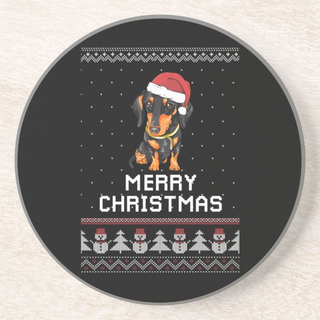 Porta-copos Dachshund Christmas (Frente)