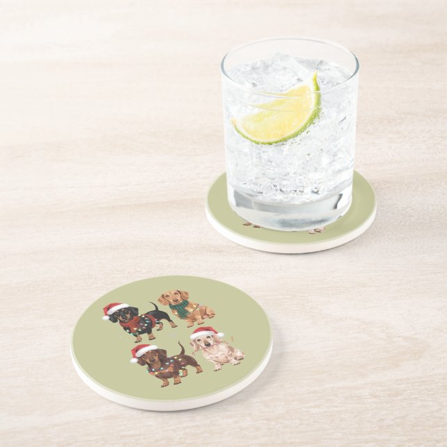 Porta-copos Dachshund Christmas Dog Mãe Lover Xmas Gift (Lateral)