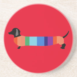 Porta-copos Dachshund no Rainbow Sweater