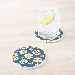 Porta-copos Daisy Pattern, Floral Pattern, White Daisies