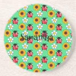 Porta-copos Damasco Vermelho E Preto Com Flores