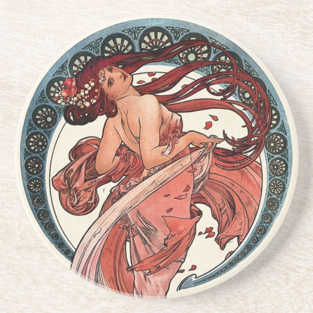 Porta-copos Dança por Alfons Mucha 1898 (Frente)