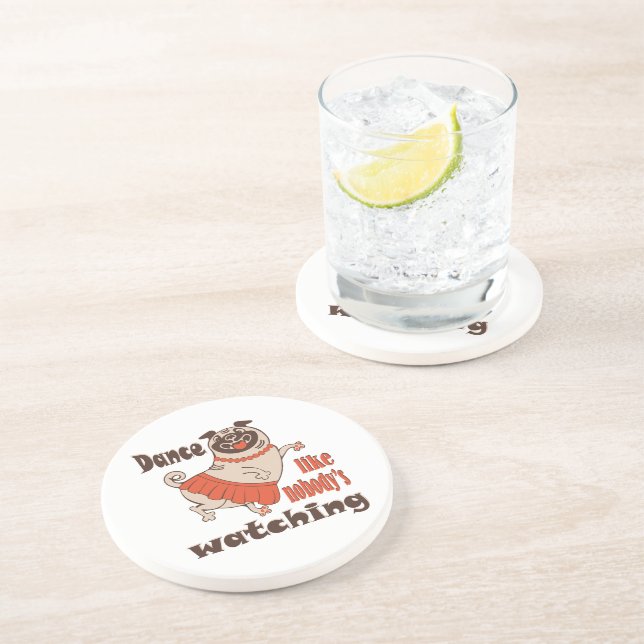 Porta-copos Dance como ninguém está assistindo Pug Dog feminin (Lateral)