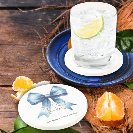 Porta-copos Dando o Nó Arco Azul do Chá de Noiva Something Blu