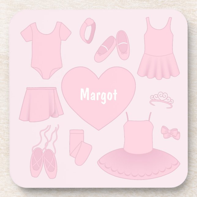 Porta copos das roupas do balé - Fundo rosa (Frente)