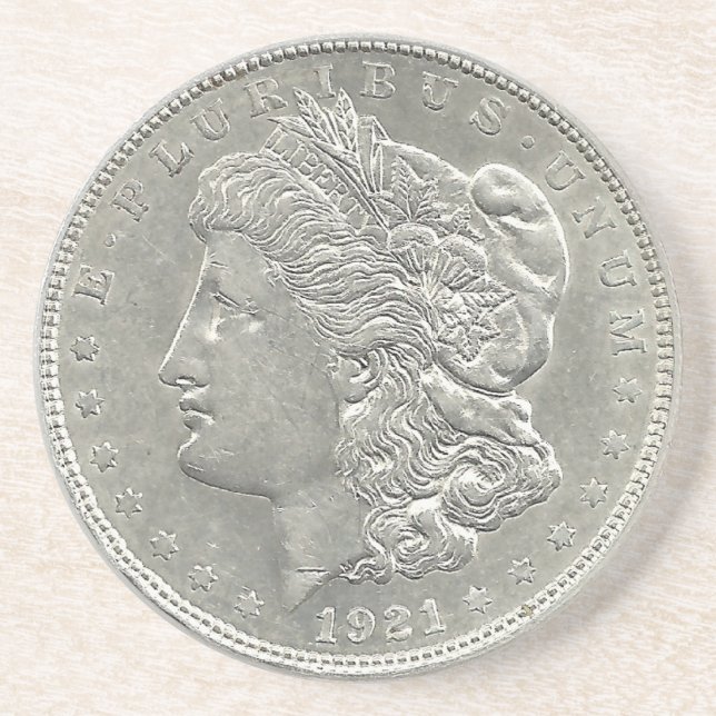 Porta copos de 1921 Morgan Silver Dollar (Frente)