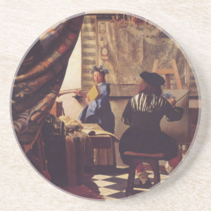 Porta-copos De Arenito A Arte da Pintura por Johannes Vermeer