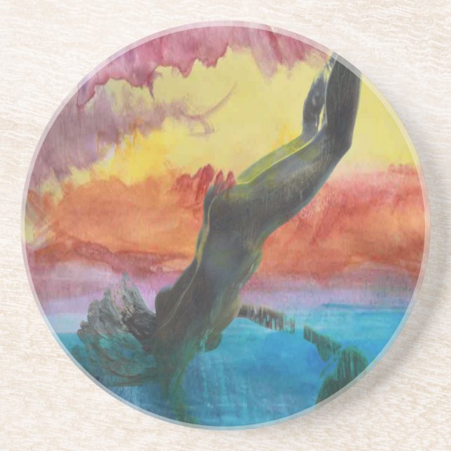 Porta-copos De Arenito A garota (Frente)