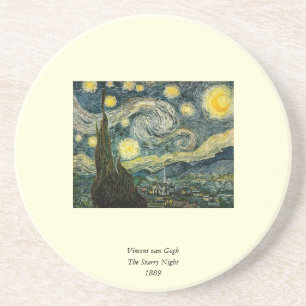Porta-copos De Arenito A noite estrelado de Vincent van Gogh (1889)