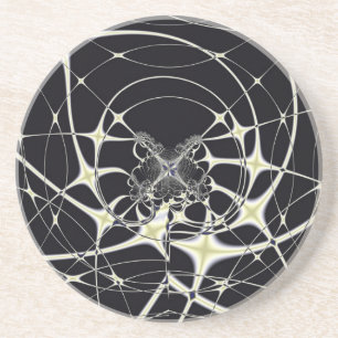 Porta-copos De Arenito Abstrato Art Ouro Spiderweb