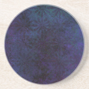 Porta-copos De Arenito Abstrato Azul e Roxo, Arte Digital Grungente