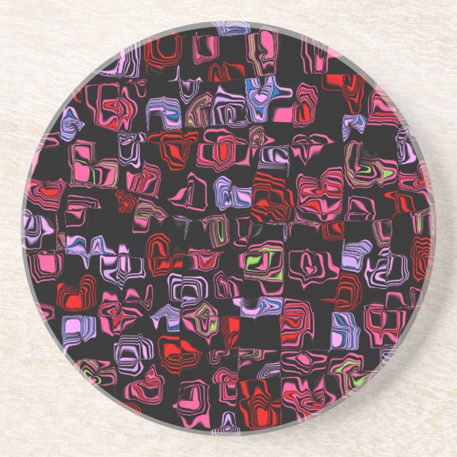 Porta-copos De Arenito Abstrato de Cucko Marbled Personalizável (Frente)