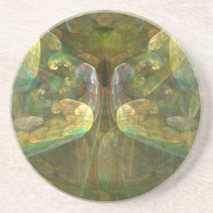 Porta-copos De Arenito Abstrato de matéria cerebral colorida