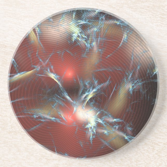 Porta-copos De Arenito Abstrato de paralisação vermelho quebrado (Frente)