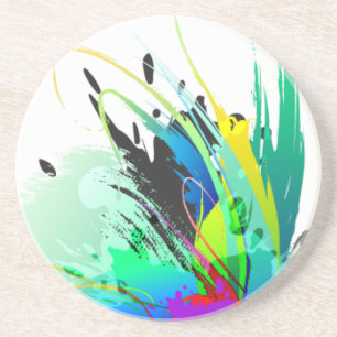 Porta-copos De Arenito Abstrato Paint Splatters