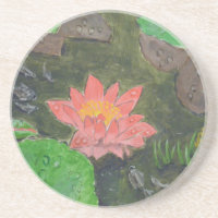 acrílico na canvas, flor de lírio de água rosa