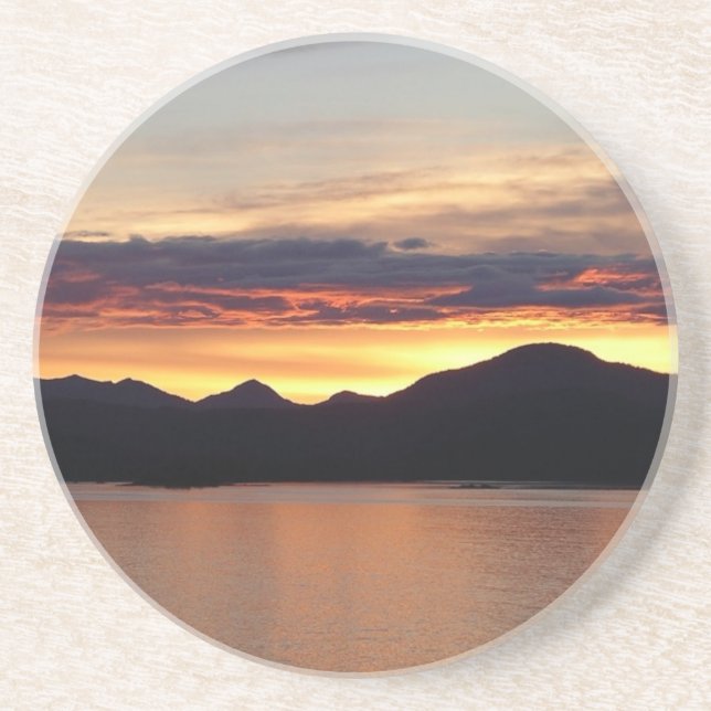 Porta-copos De Arenito Alaskan Sunset I Beauful Alaska Photoics (Frente)