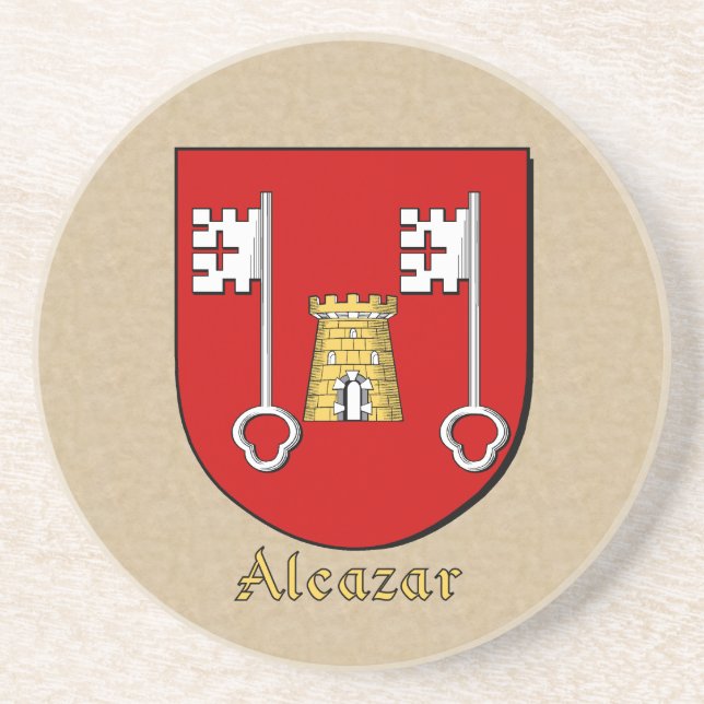 Porta-copos De Arenito Alcazar Heraldic Shield (Frente)