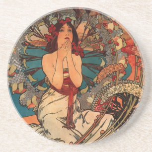 Porta-copos De Arenito Alfons Mucha Mônaco Monte Carlo