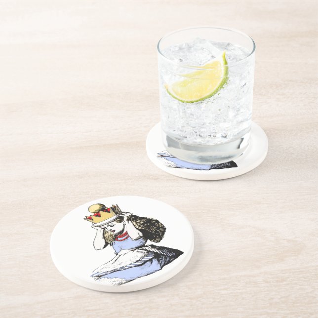 Porta-copos De Arenito Alice and the Crown 1 (Lateral)