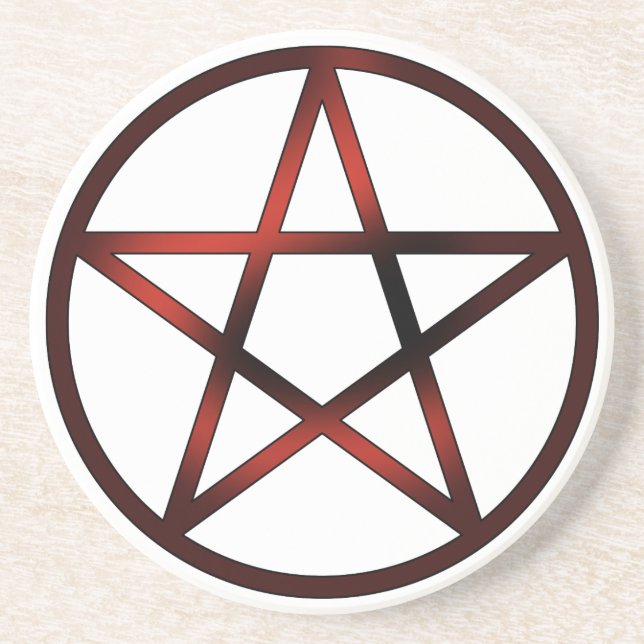 Porta-copos De Arenito Altar Pentacle - Vermelho (Frente)