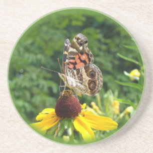 Porta-copos De Arenito American Lady Butterfly - Vanessa virginiensis