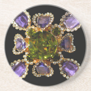 Porta-copos De Arenito Ametista, Diamantes, Artesanais, Emeralds