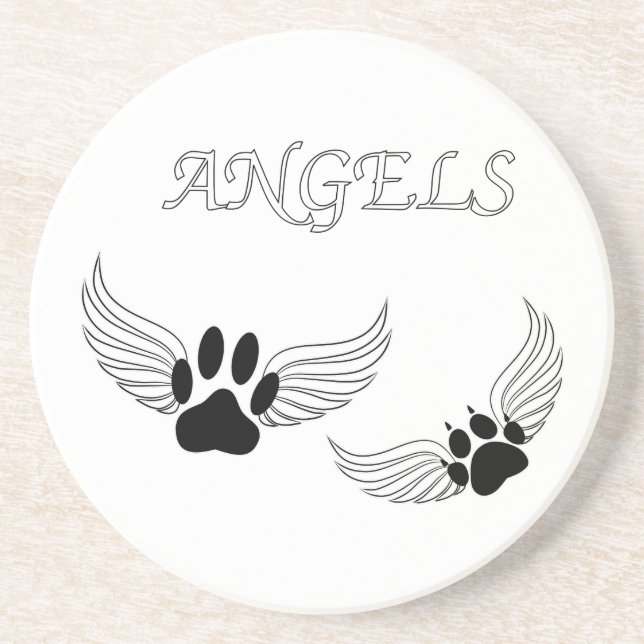 Porta-copos De Arenito Angel Pet Paws (Frente)