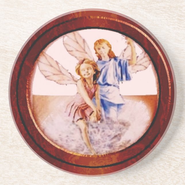 Porta-copos De Arenito Ângulos no quadro de madeira (Frente)