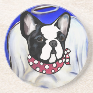 Porta-copos De Arenito Anjo do Bulldog Francês