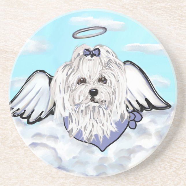 Porta-copos De Arenito Anjo Maltês (Frente)