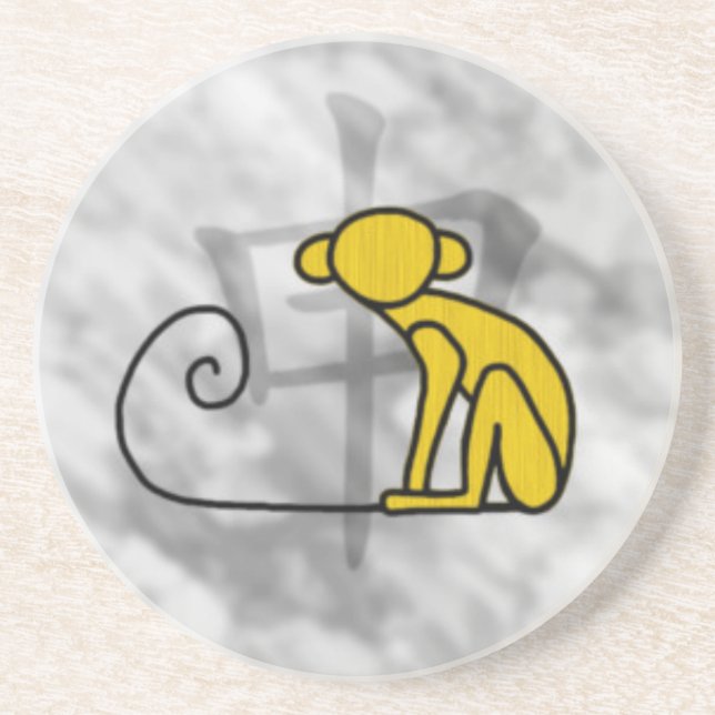 Porta-copos De Arenito Ano do macaco (Frente)