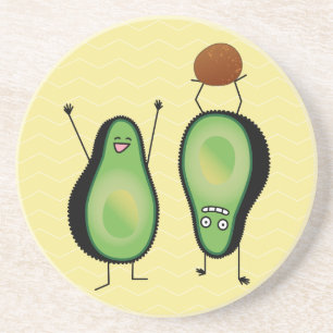 Porta-copos De Arenito aplausos engraçada do Avocado fica verde