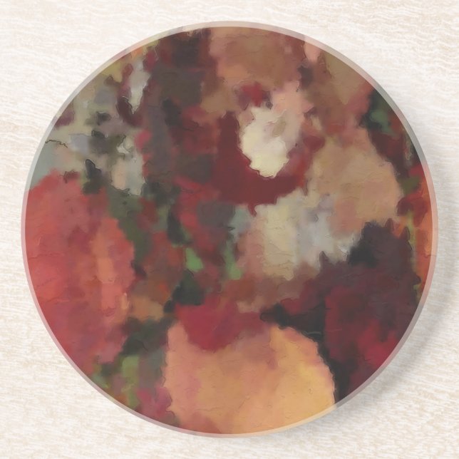 Porta-copos De Arenito Aquarelas do outono (Frente)