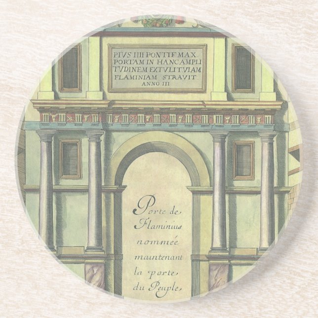 Porta-copos De Arenito Arquitetura Renascentista de entrada da Igreja Vin (Frente)