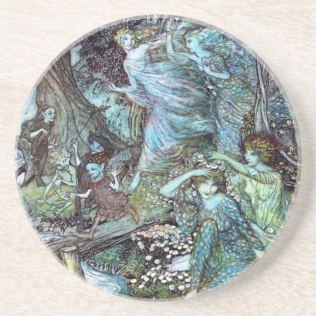 Porta-copos De Arenito Arthur Rackham (Frente)
