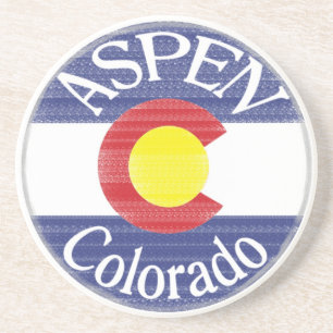 Porta-copos De Arenito Aspen Colorado em círculo de latas de bebidas