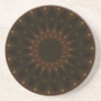 Porta-copos De Arenito Autumn Star Kaleidoscope Mandala