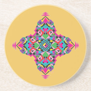 Porta-copos De Arenito Aztez Pattern Design
