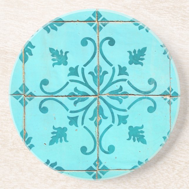 Porta-copos De Arenito Azulejos (Frente)