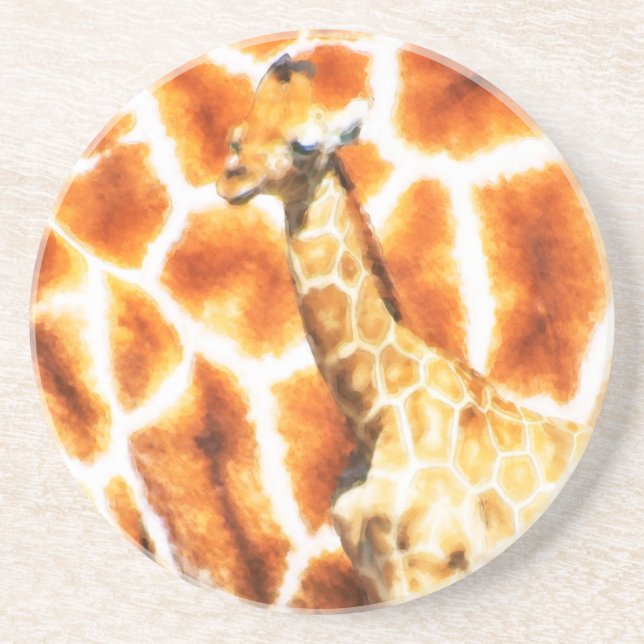 Porta-copos De Arenito Baby Giraffe (Frente)